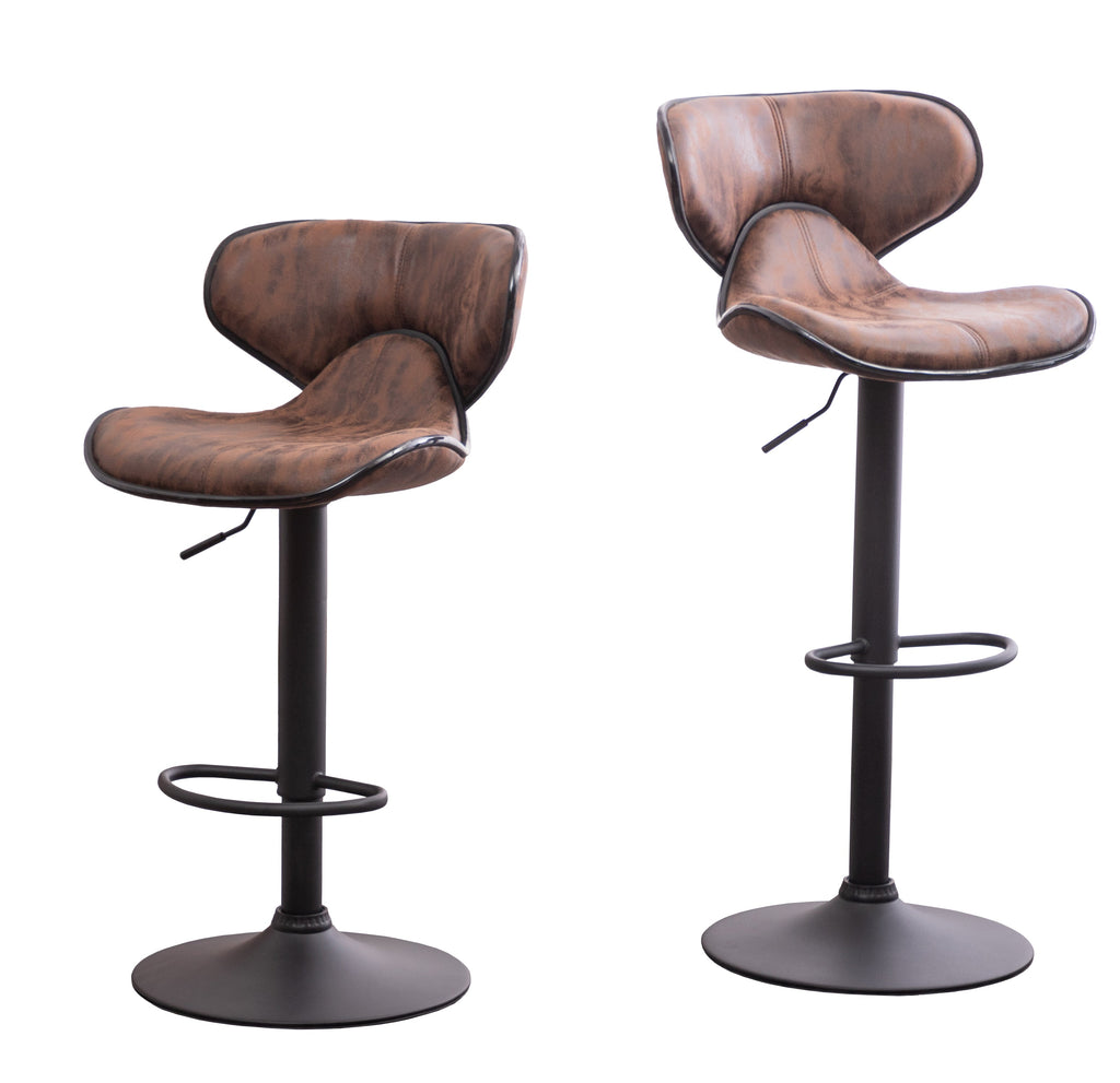 Masaccio Weathered Upholstery Airlift Adjustable Swivel Barstool