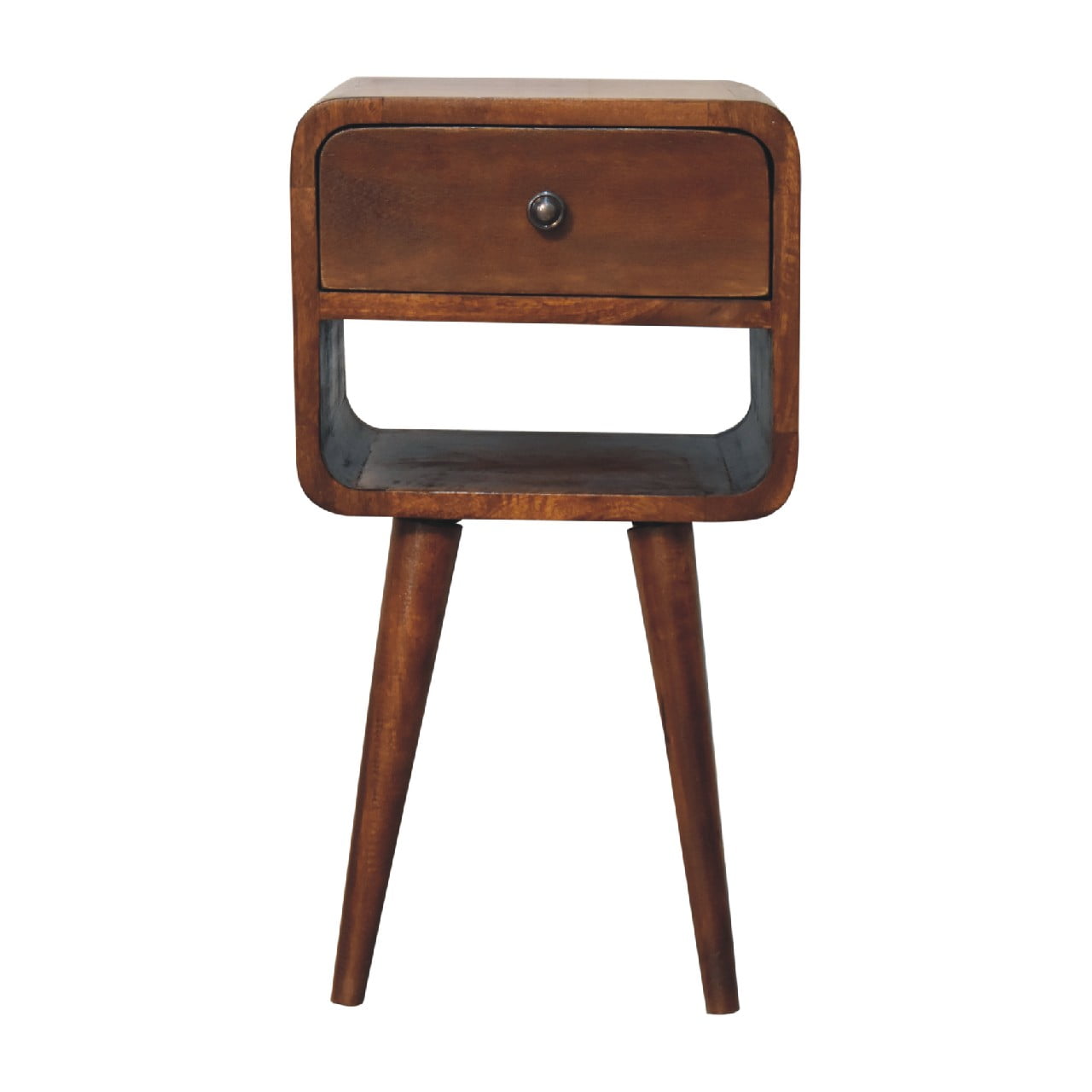 Solid Wood Mini Chestnut Curve Lower Bedside Nightstand