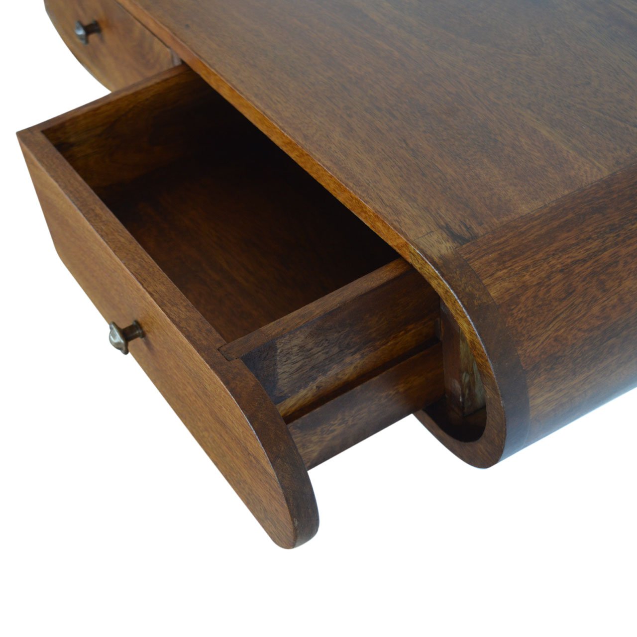 Solid Wood Floating London Console, 2-Drawers, Chestnut