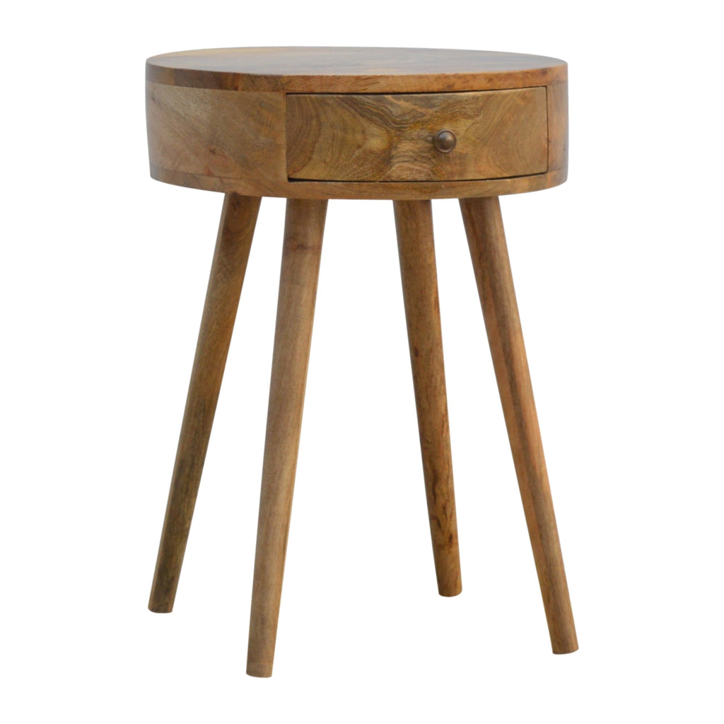 Nordic Circular Shaped Bedside, 1-Drawer