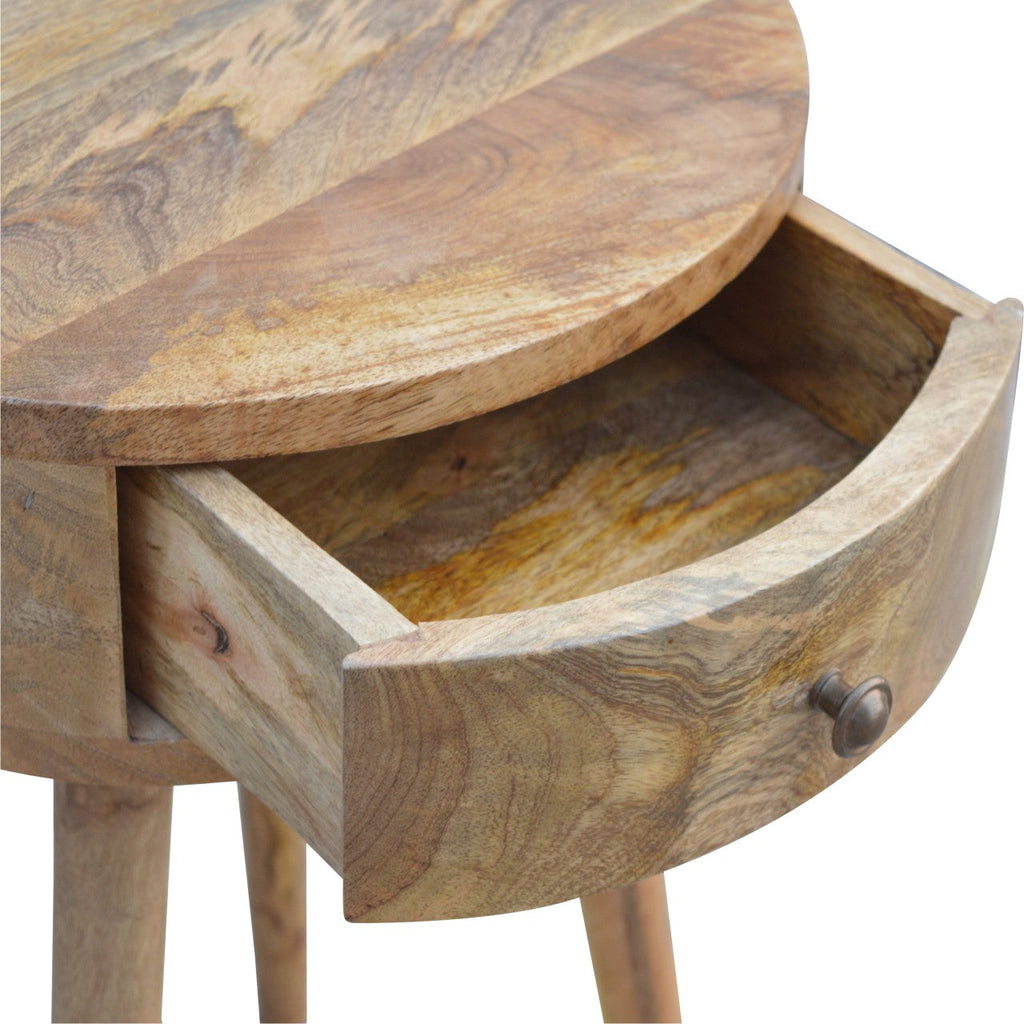 Nordic Circular Shaped Bedside, 1-Drawer