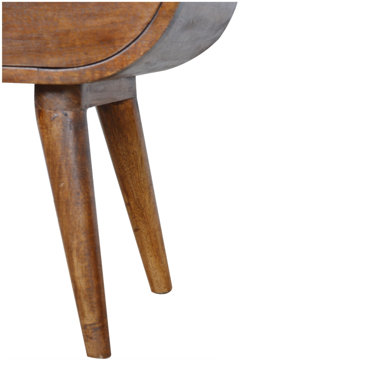 Chestnut Circular Open Bedside, 1-Drawer