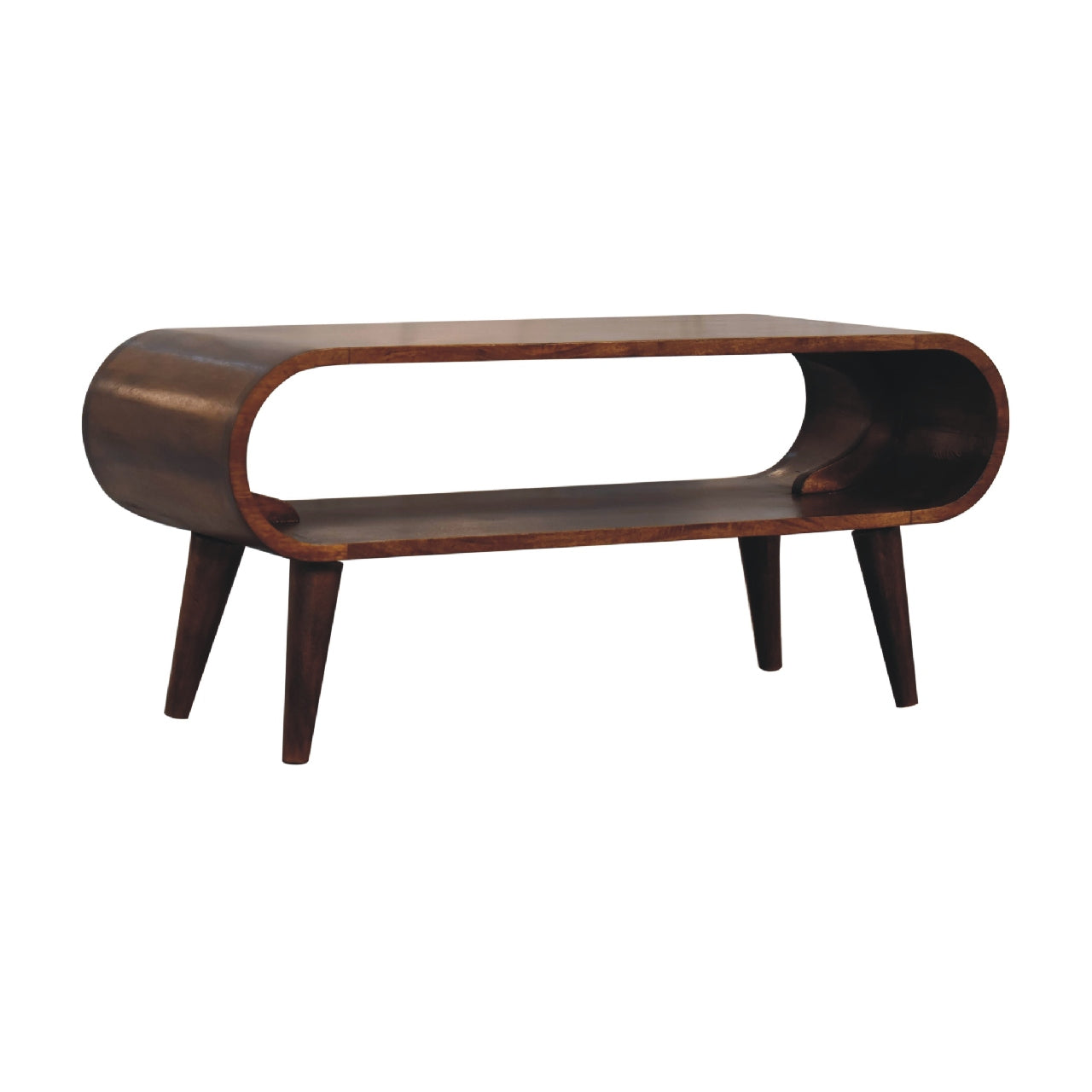 Solid Wood Amaya Nordic Style Coffee Table, Open Storage