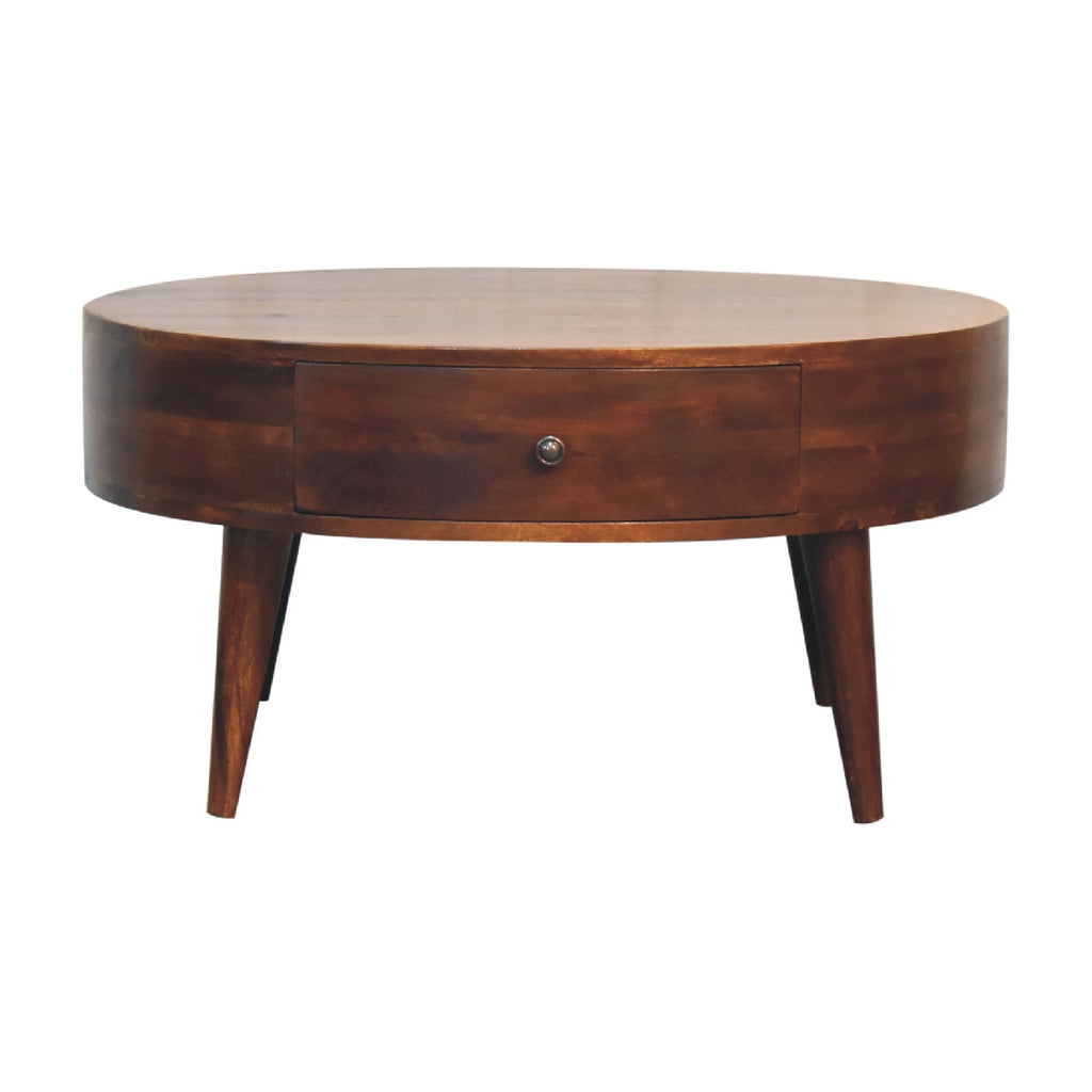 Solid Wood Odyssey Coffee Table, 2-Drawer, Nordic Legs