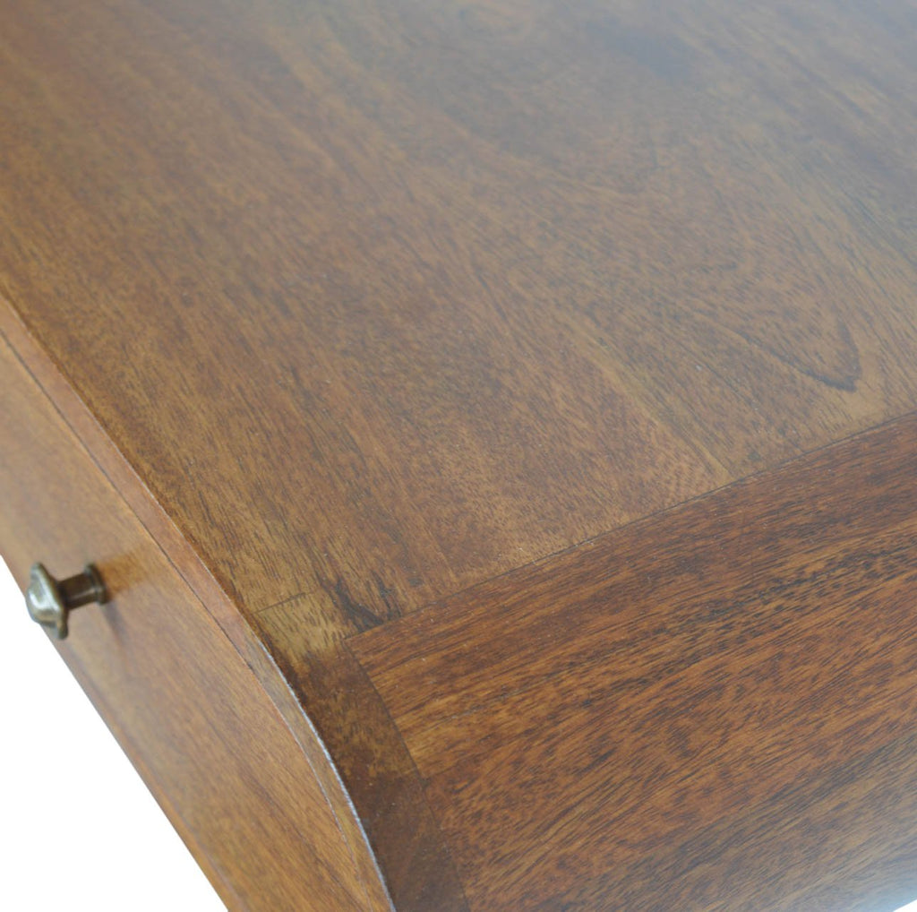 Solid Wood Floating London Console, 2-Drawers, Chestnut