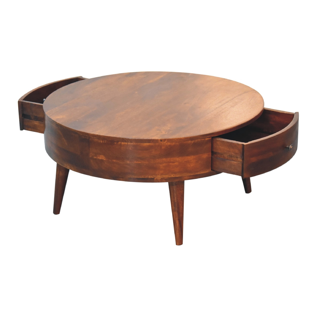 Solid Wood Odyssey Coffee Table, 2-Drawer, Nordic Legs
