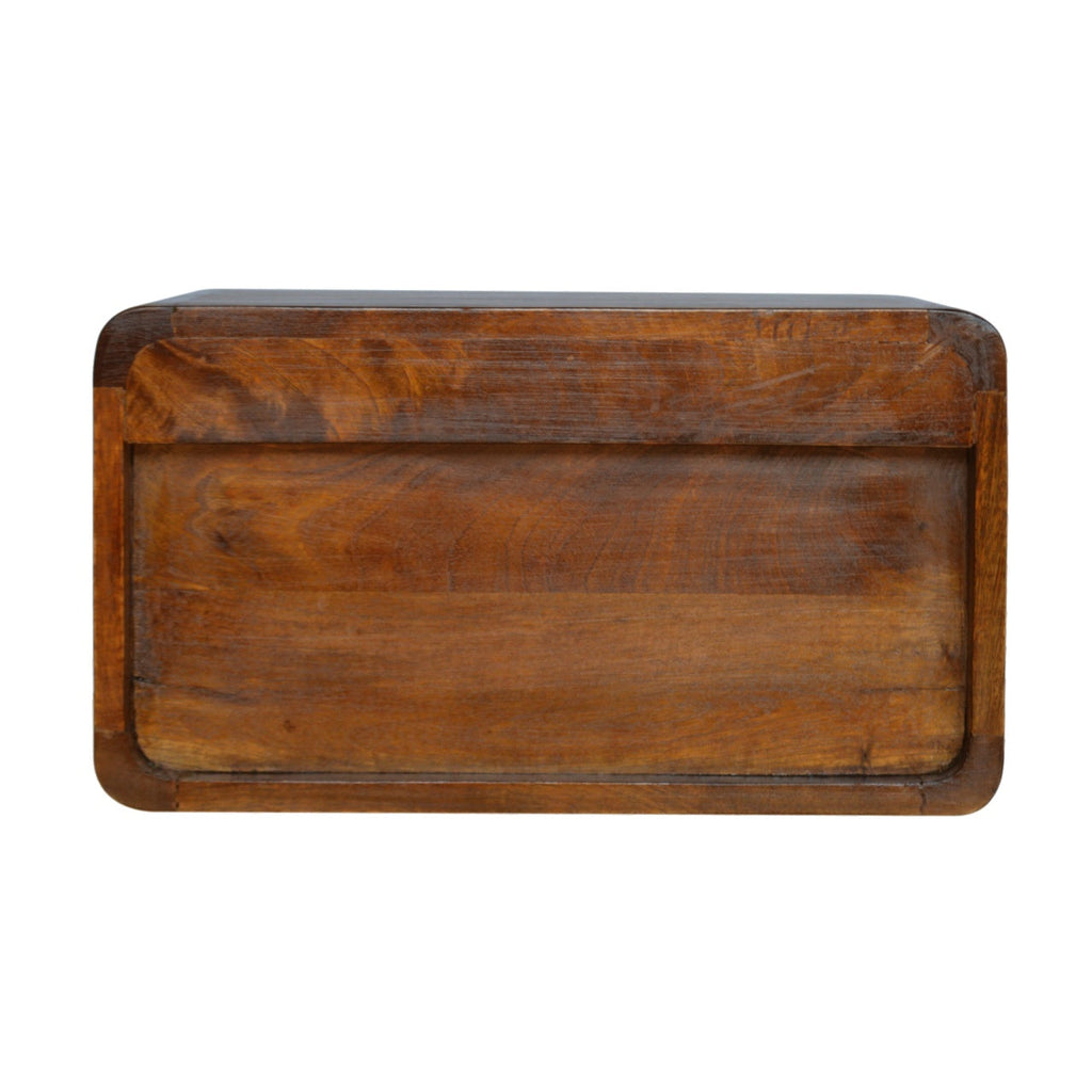 Solid Wood Curve Floating Nightstand