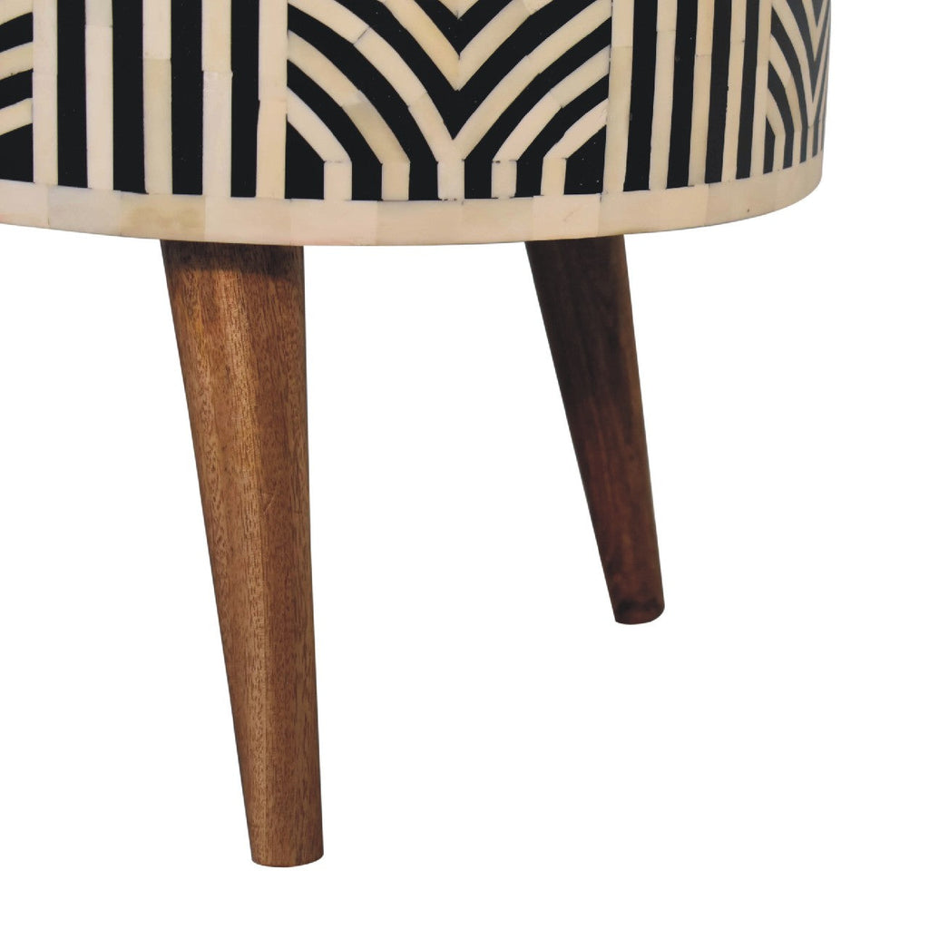 Edessa Bone Inlay Coffee Table, 2-Drawers, Nordic Legs
