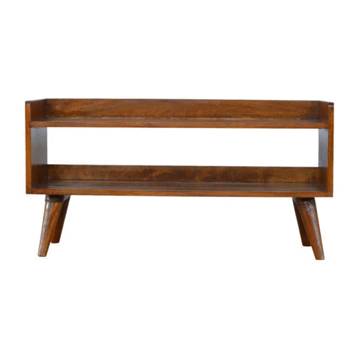 Solid Wood Nordic Storage Bench in Chestnut