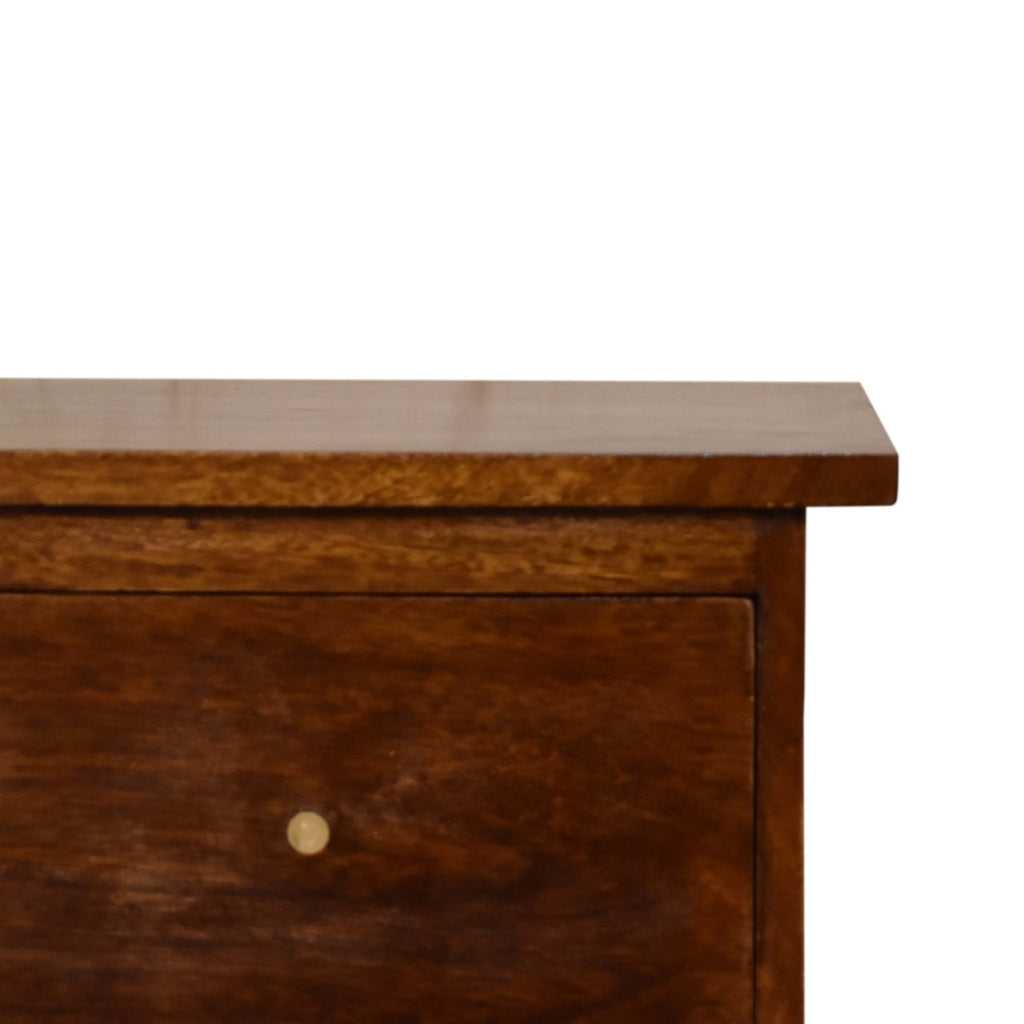Solid Wood Bedside Table with 2 Drawers in Chestnut