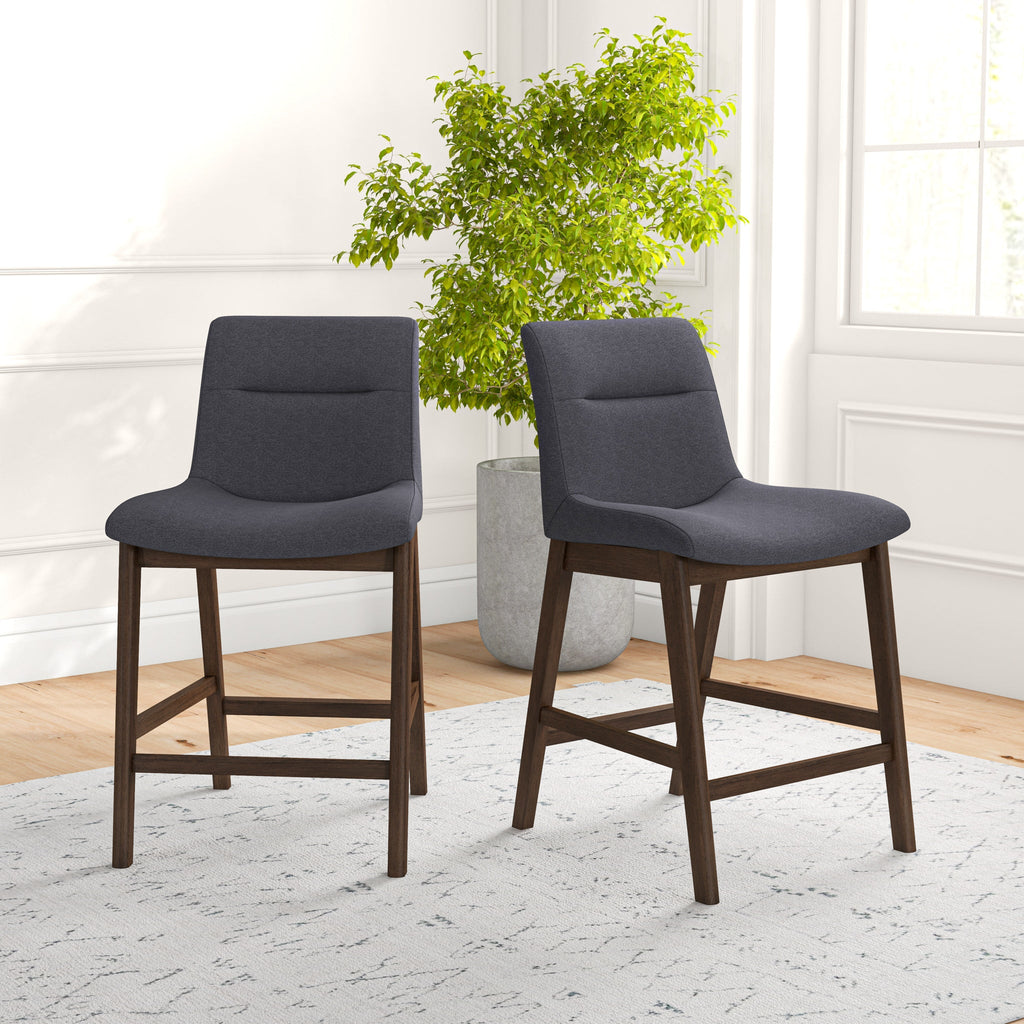 Jayden Mid-Century Modern 24" Upholstered Stool (Set of 2)