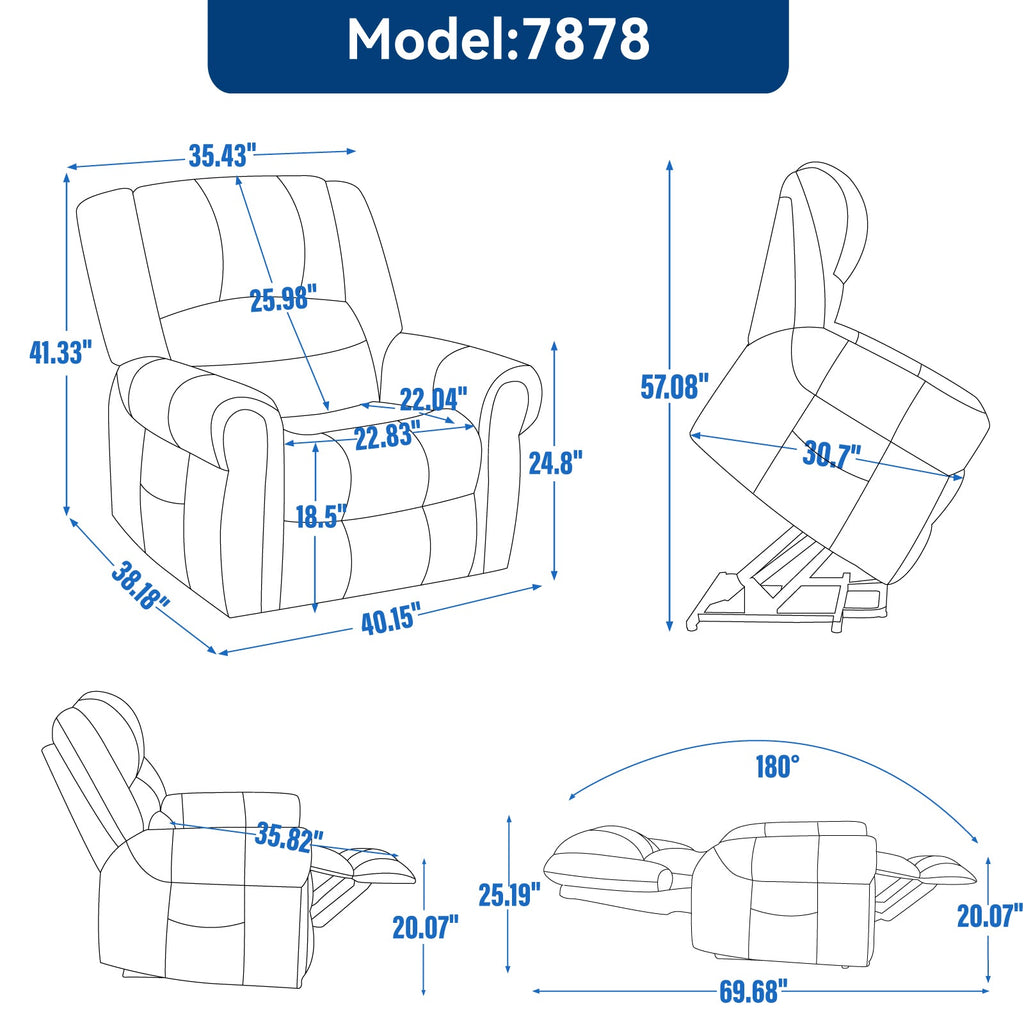 Power Lift Recliner Chair with Heat and Massage