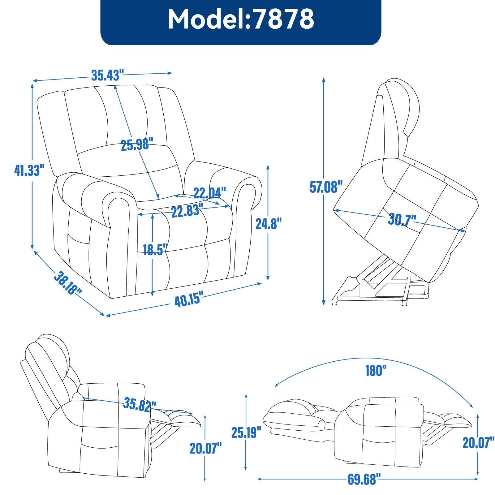 Power Lift Recliner Chair with Heat and Massage