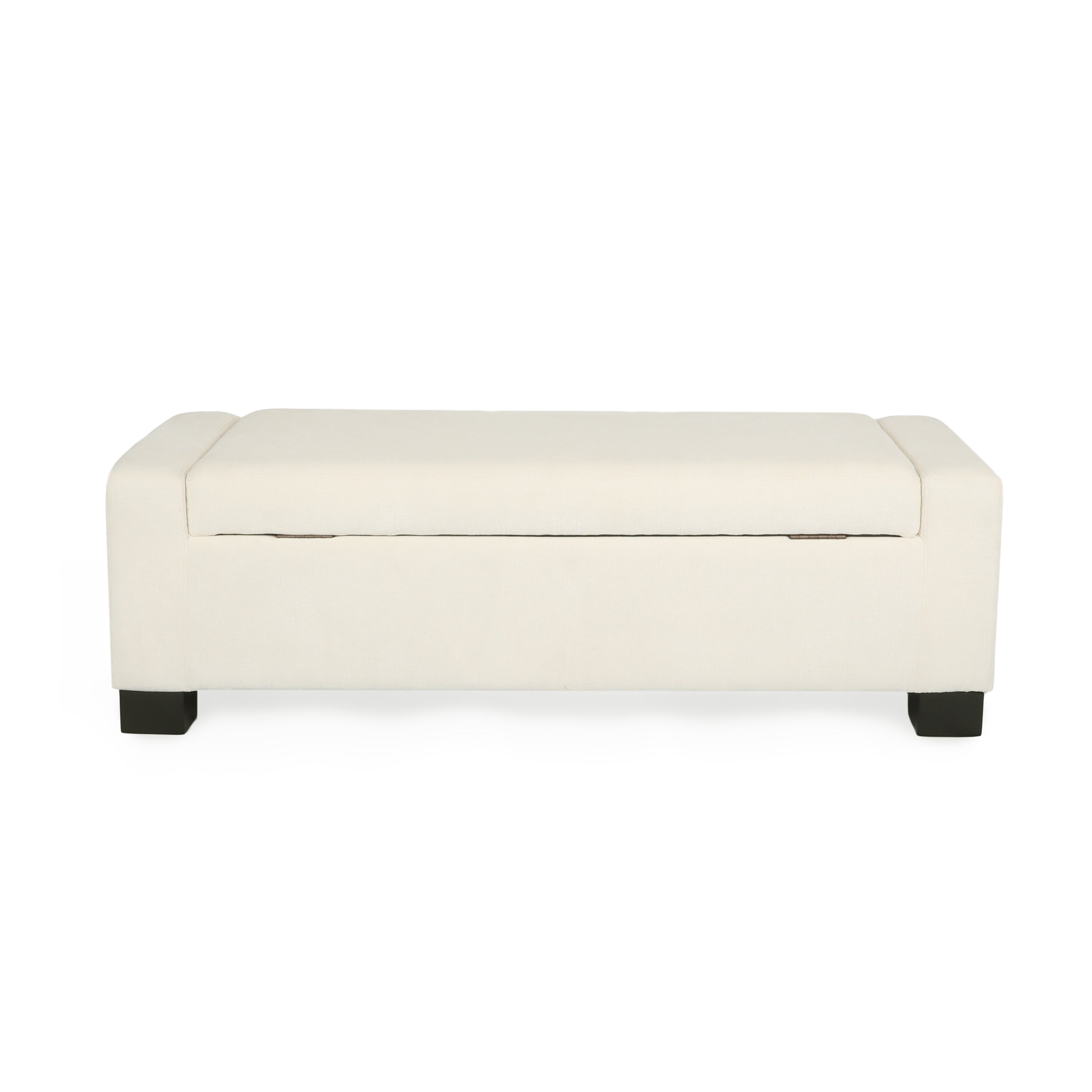 50" Ottoman Bench in Textured Fabric with Hidden Storage
