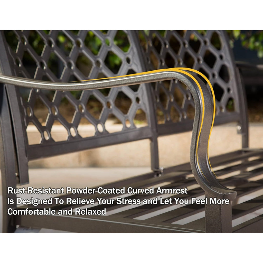 Outdoor 4-Piece Patio Conversation Set with Metal Dining Table and Chairs