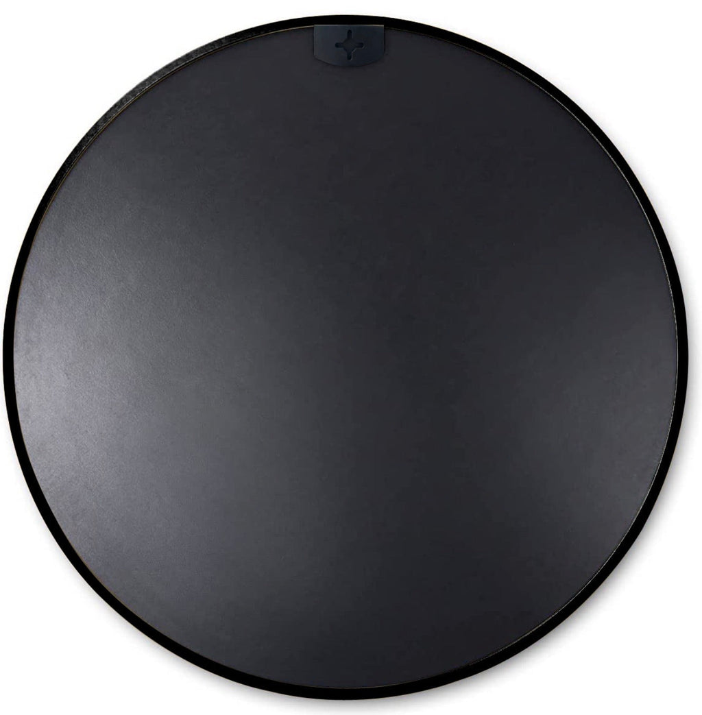 Black 20 Inch Metal Round Bathroom Mirror