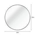 Black 20 Inch Metal Round Bathroom Mirror