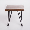Zenith Outdoor Industrial Accent Table Set of 2 - Teak