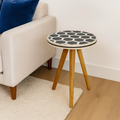 Solid Wood Bone Inlay Tripod Stool