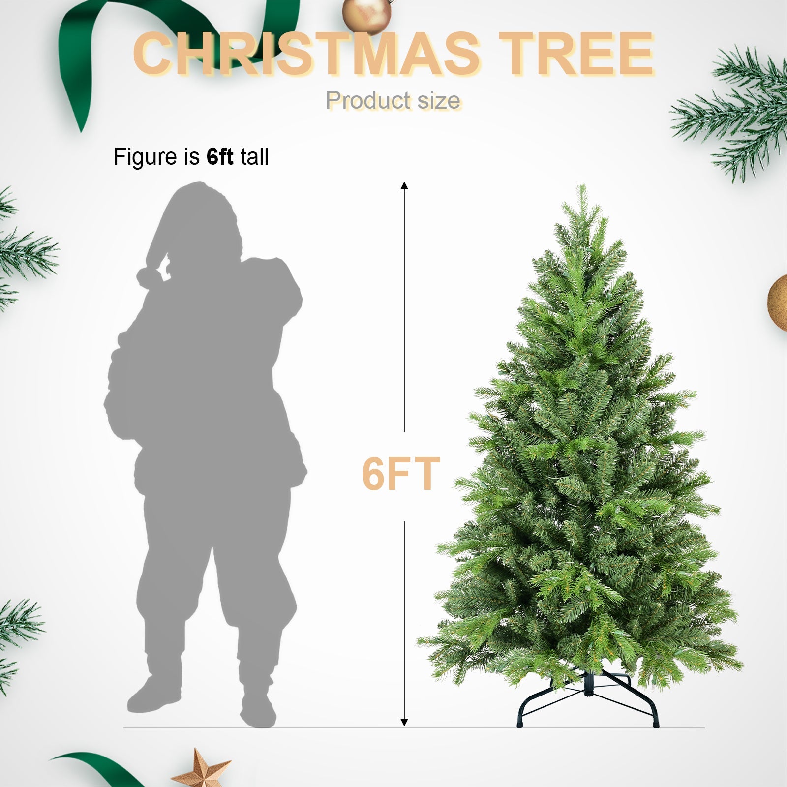 7.5FT Christmas Tree with 1599 PE+PVC Tips