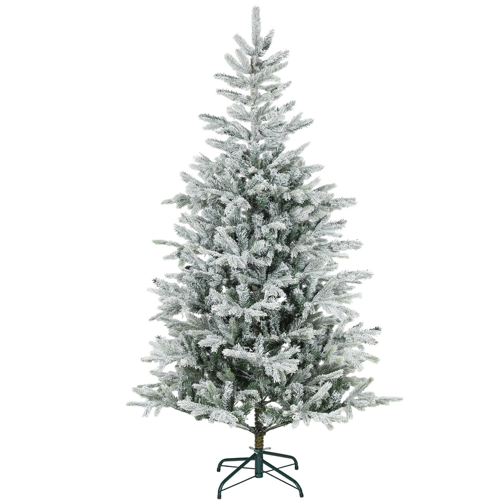 6 Ft Artificial Frosted Christmas Tree With Realistic Branches