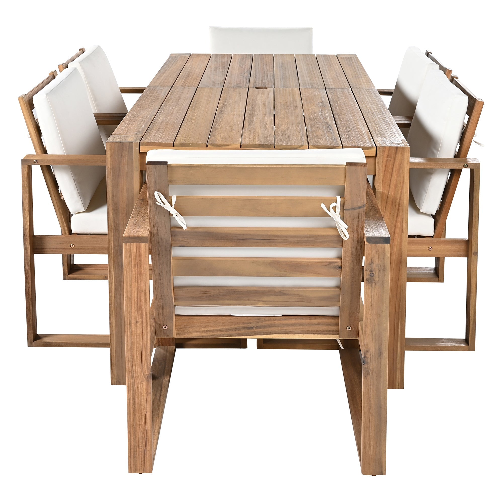 TREXM Patio Table and Chairs Set, 7-Piece Outdoor Dining Set for 6