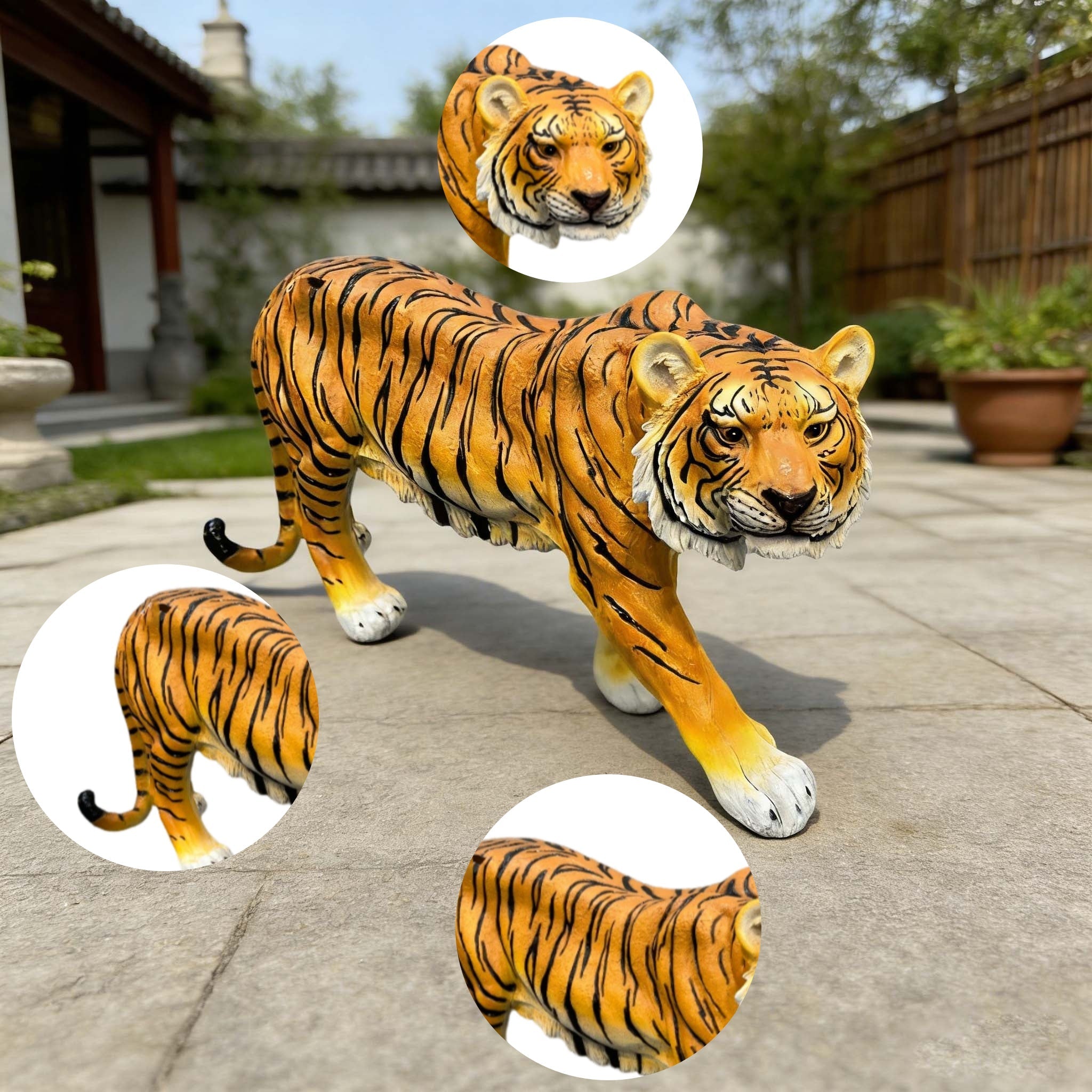 Simulated Tiger Resin Garden Statue