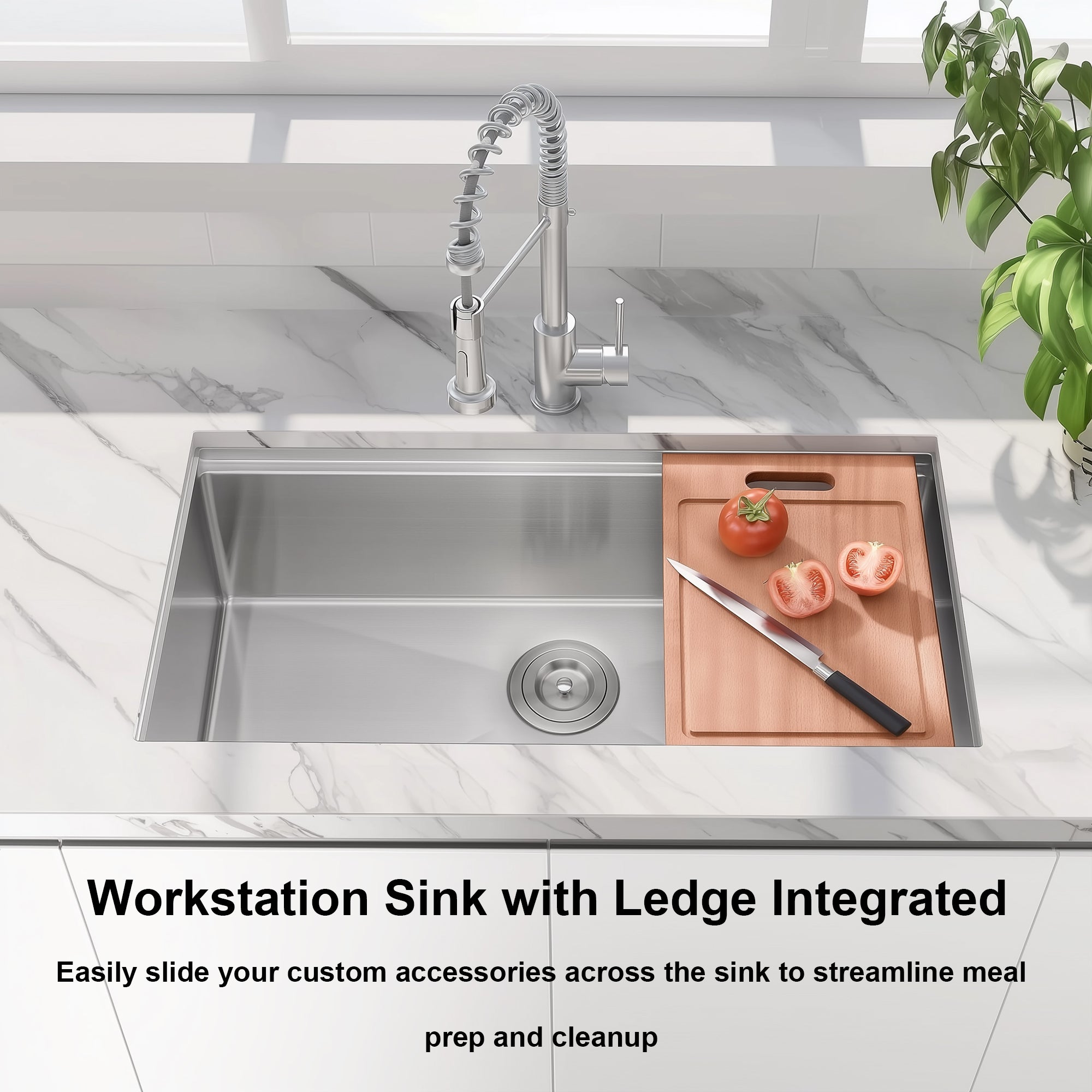 30" Undermount Workstation Stainless Steel Kitchen Sink
