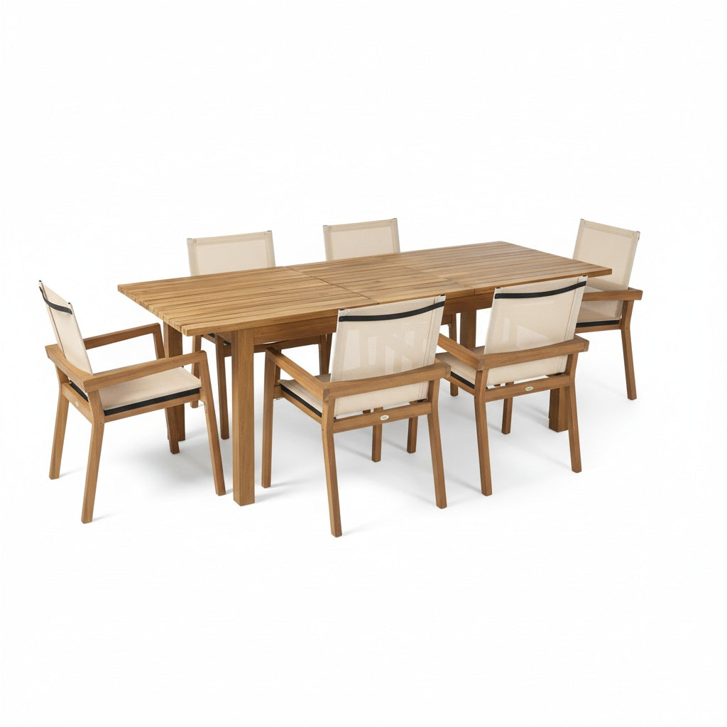 7 Pieces Acacia Wood Outdoor Dining Set