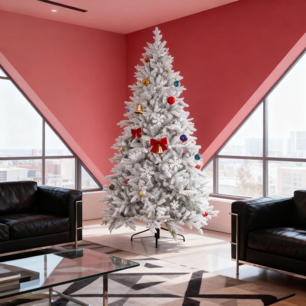 Artificial Flocked Christmas Tree with Snow Tips