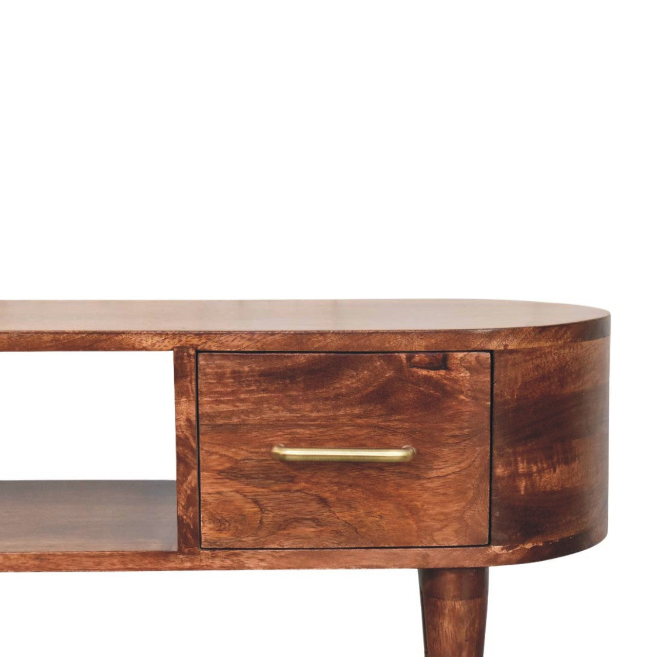 Solid Wood Two-Drawer Open-Slot Media Unit