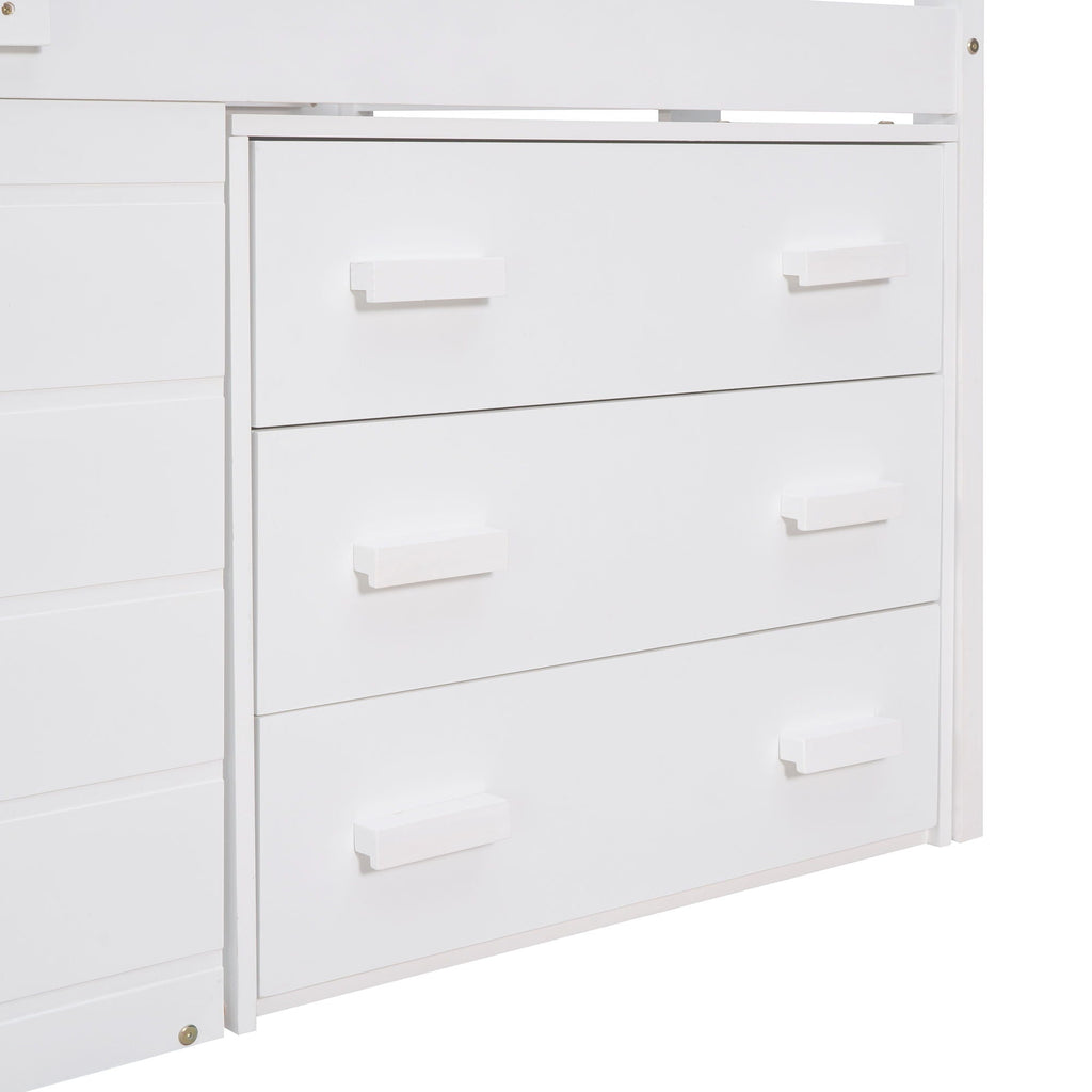 Loft Bed With Cabinet And Shelf