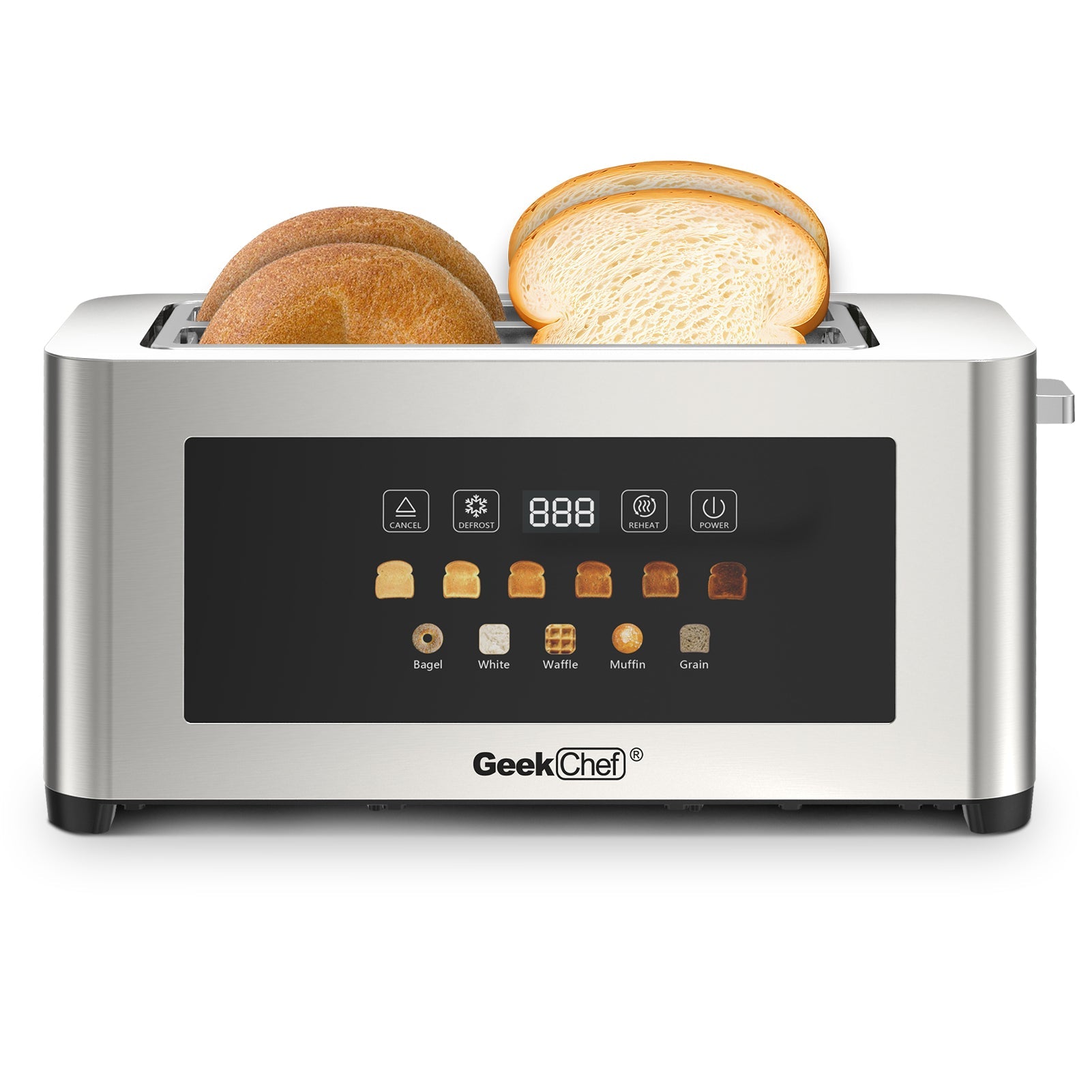 4-Slice Toaster with Extra-Wide Entrance and LED Display