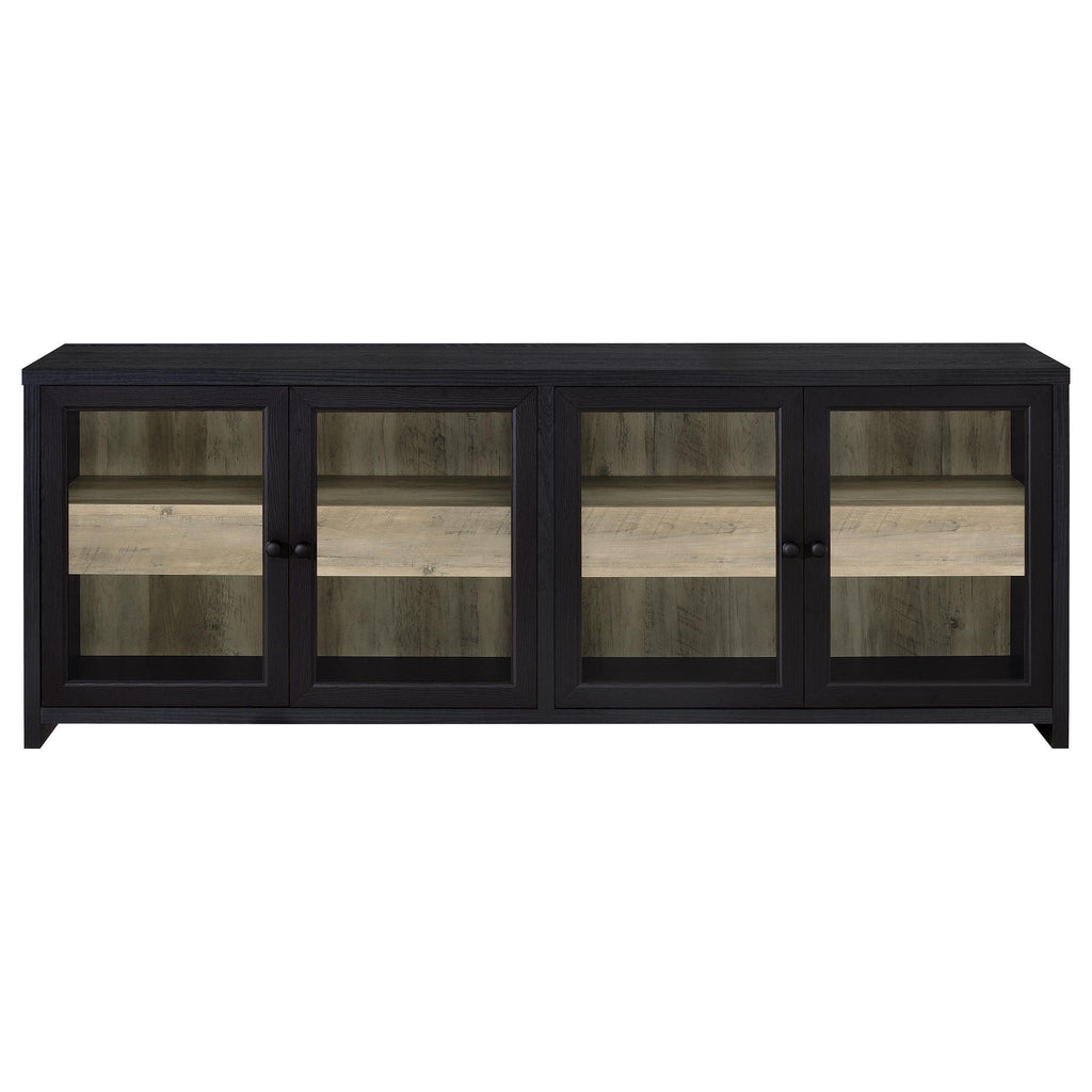 Denison 79-inch 4-door TV Stand Media Console Black