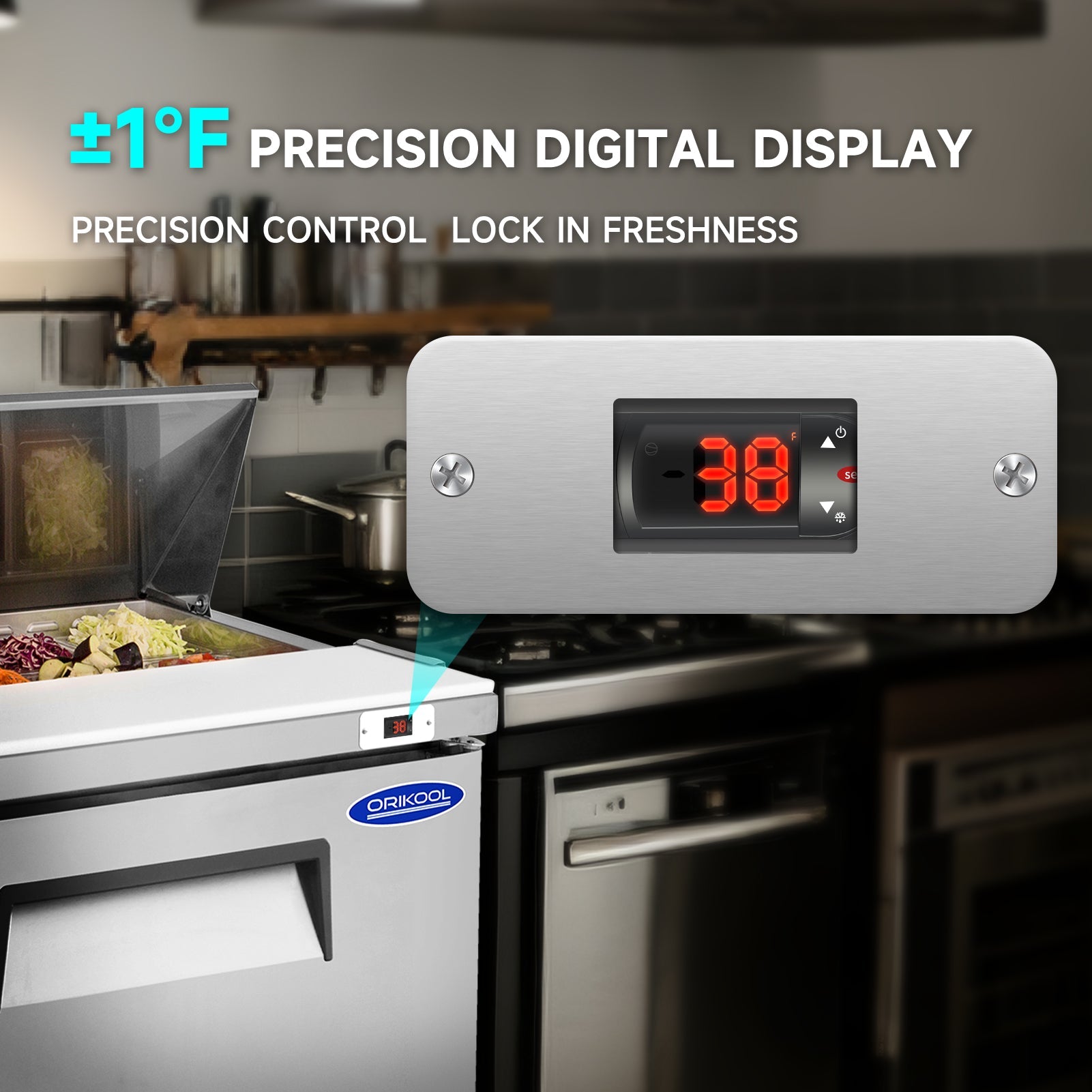 Orikool 72 IN Commercial Refrigerators Sandwich & Salad Prep Table