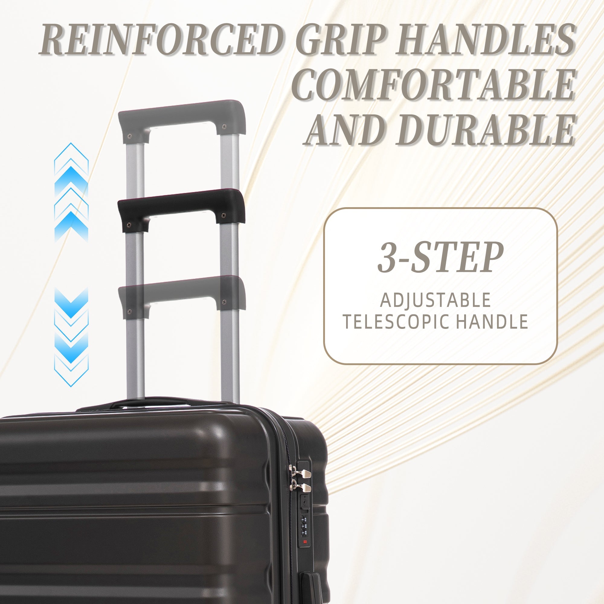 HIFINE TOURIST 20"/24"/28" 3-Piece Luggage Set in Dark Gray