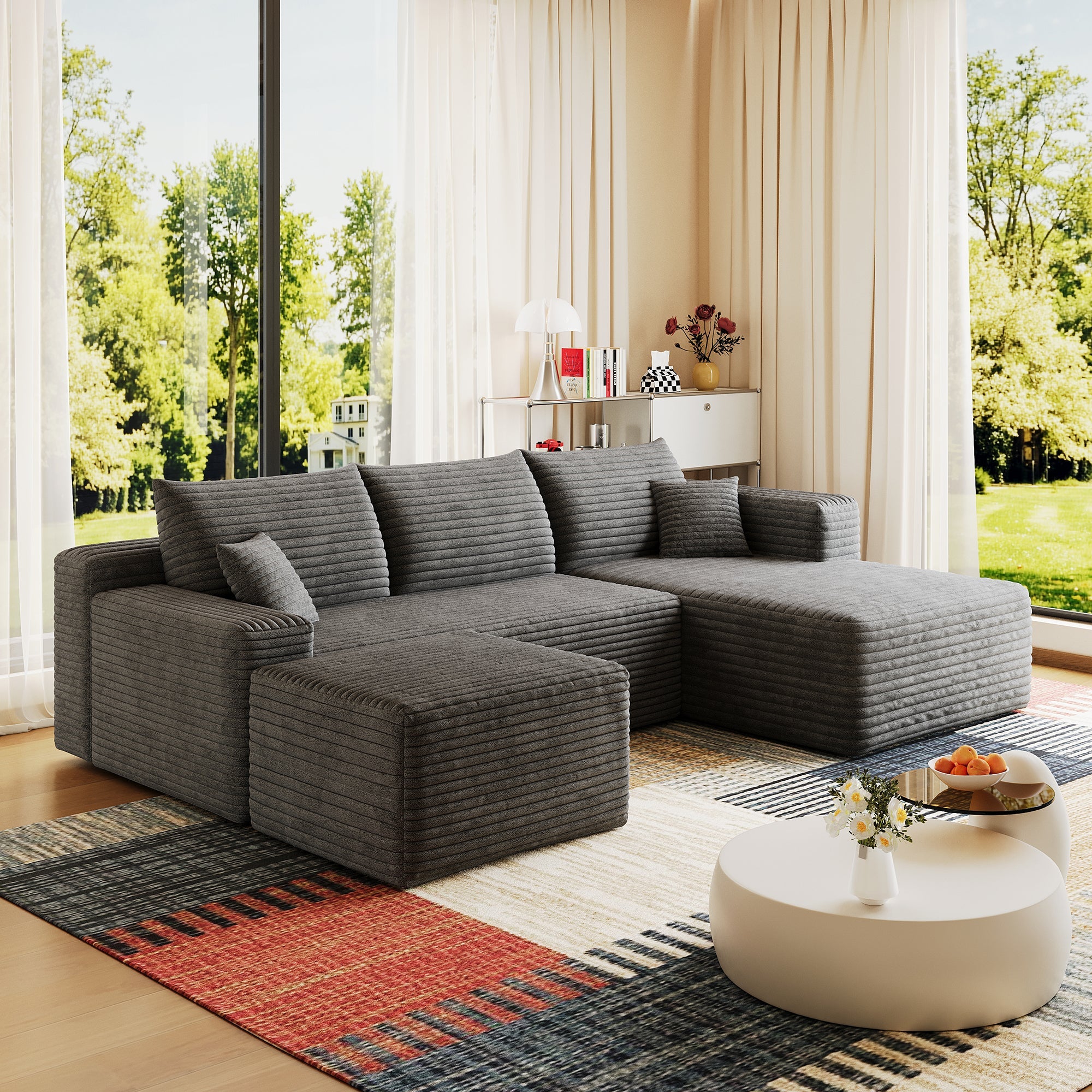 95" Cloud Sectional Sofa with Ottoman