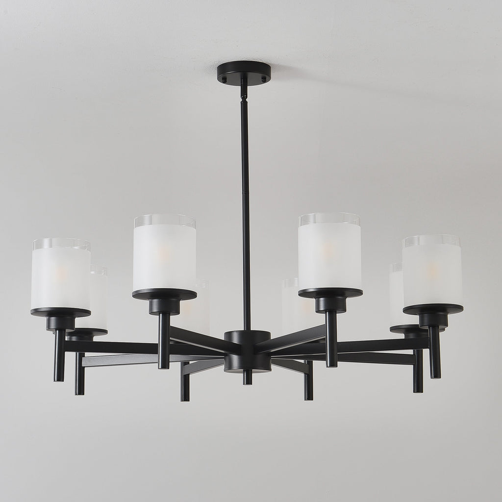 8-Light Frosted Glass Farmhouse Chandelier