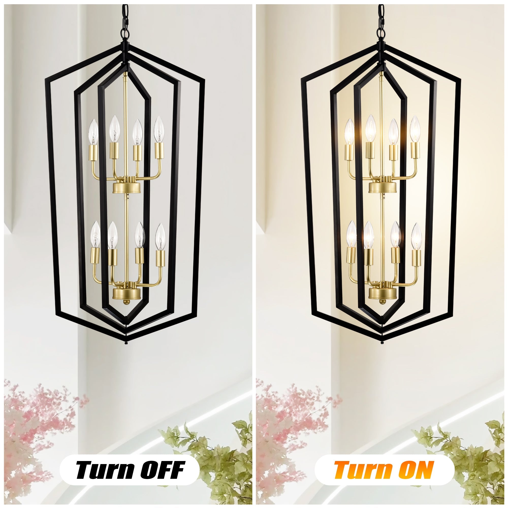 8-Light Lantern Tired Farmhouse Ceiling Hanging Light