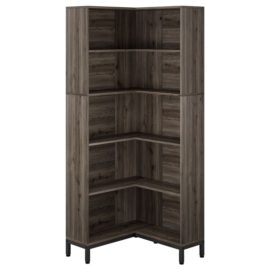 L-Shaped Bookcase, 5 Tier Freestanding Corner Bookshelf