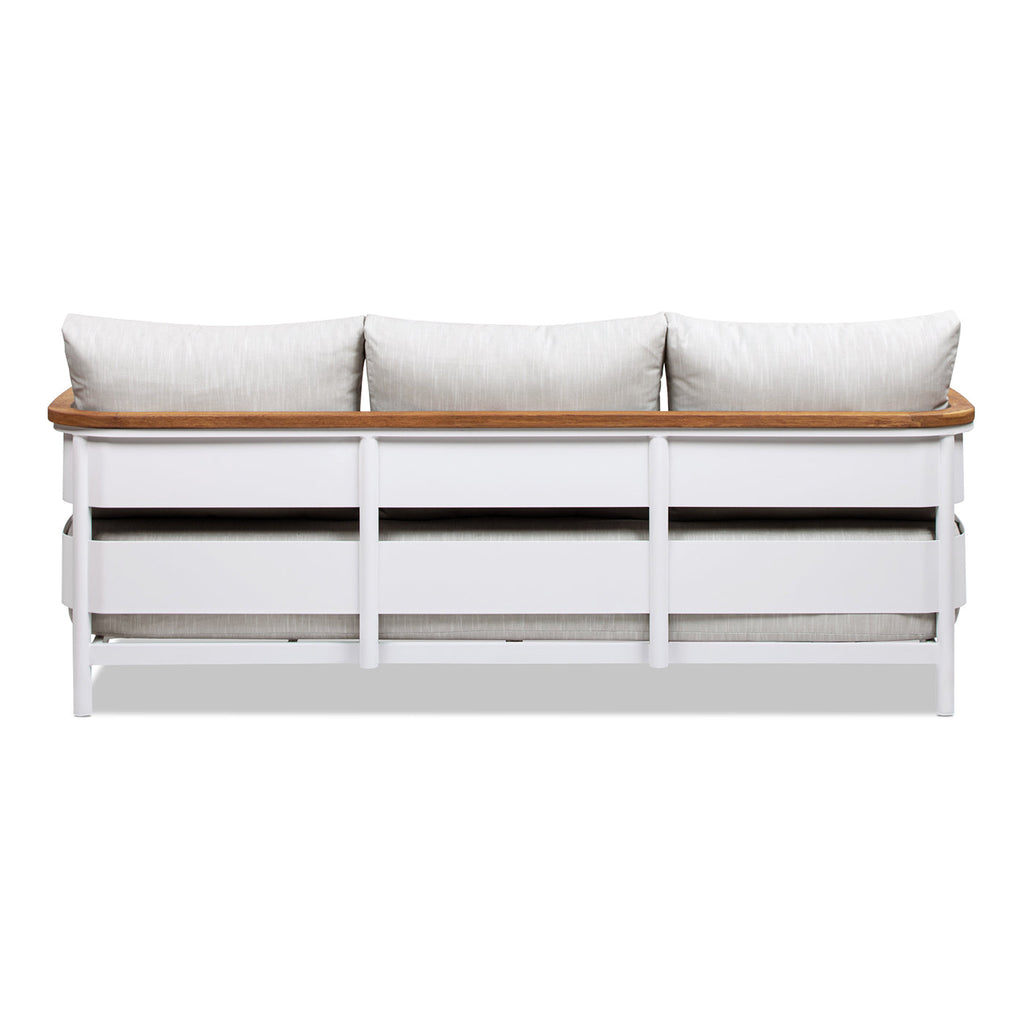 Rhodes 2pc Teak & Aluminum Outdoor Sofa and Coffee Table Set