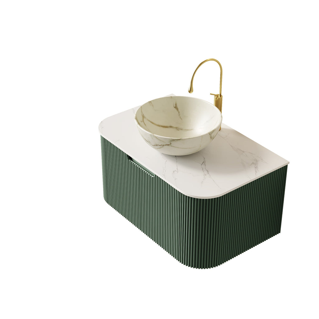 DINA 30" Bathroom Vanity & Sink, Floating Curved Edges
