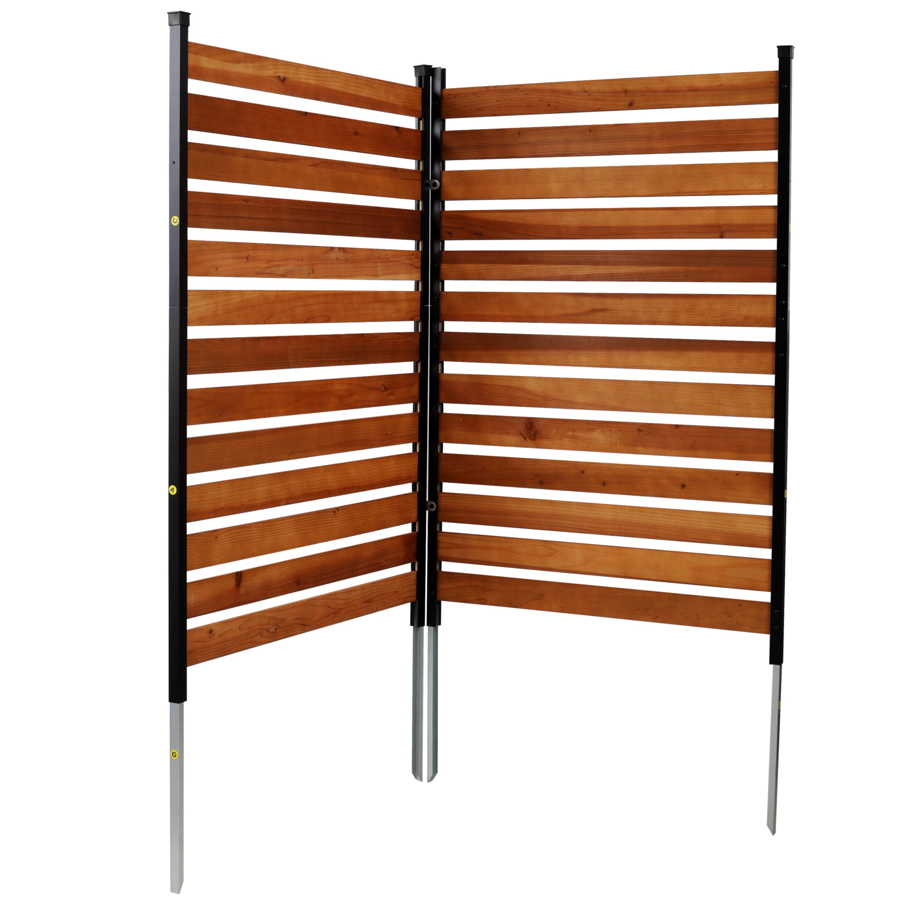 Air Conditioner Fence, 60in H x 38in W (2-Panel) Wood Fence Panels with Metal Stakes
