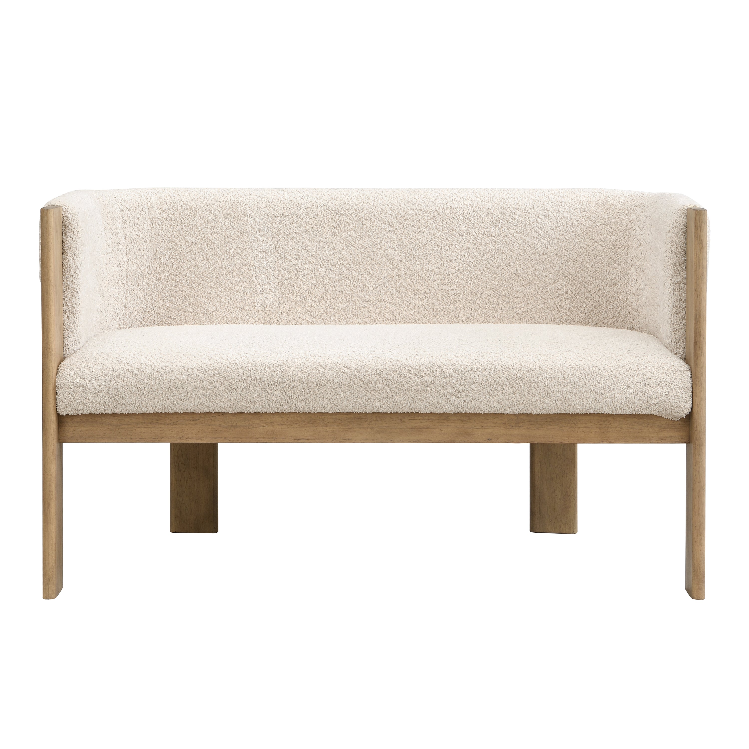 48.5" Upholstered Solid Loveseat (Natural Ash+Almond)