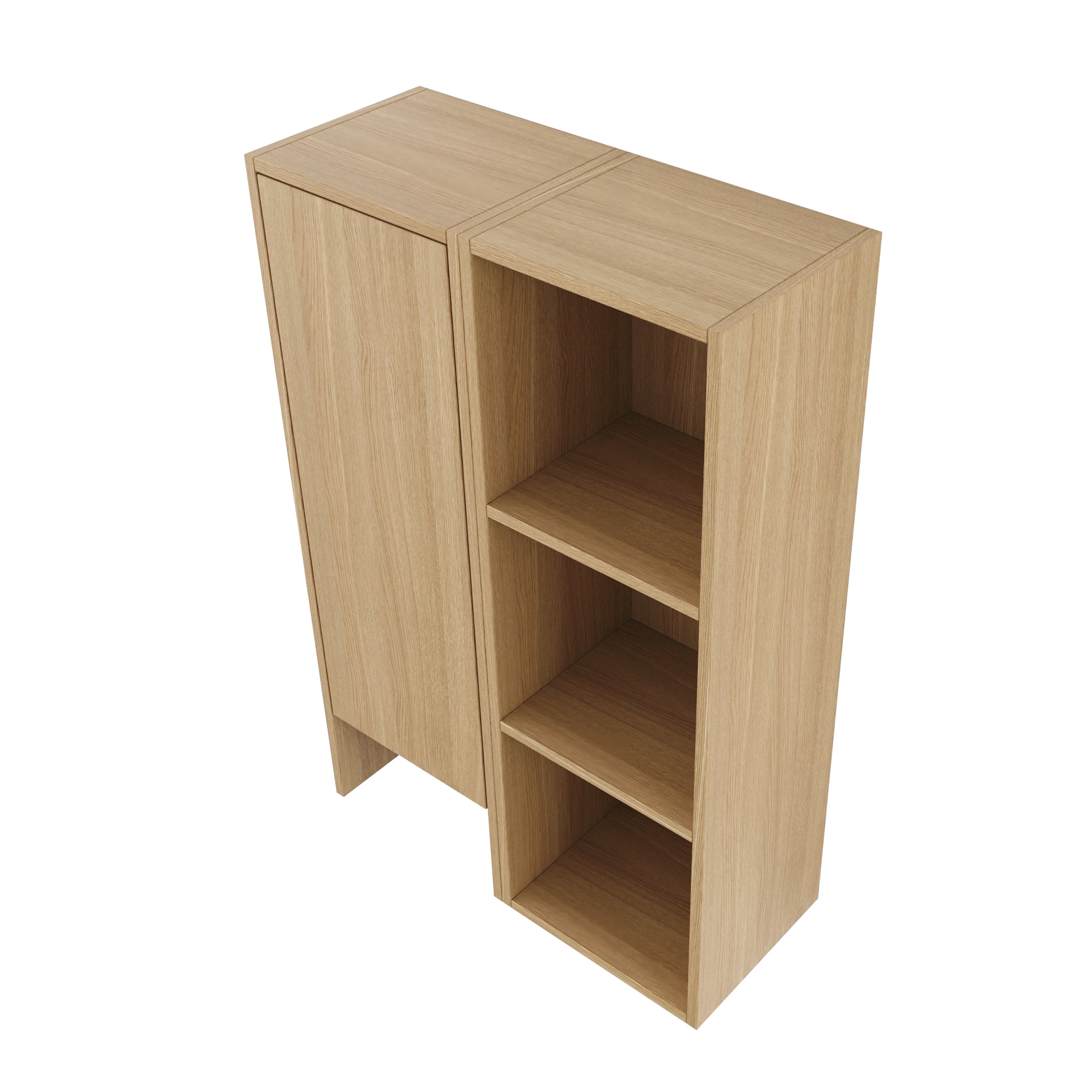 24 Inch Wall-Mounted Side Cabinet and Storage Shelves Combination