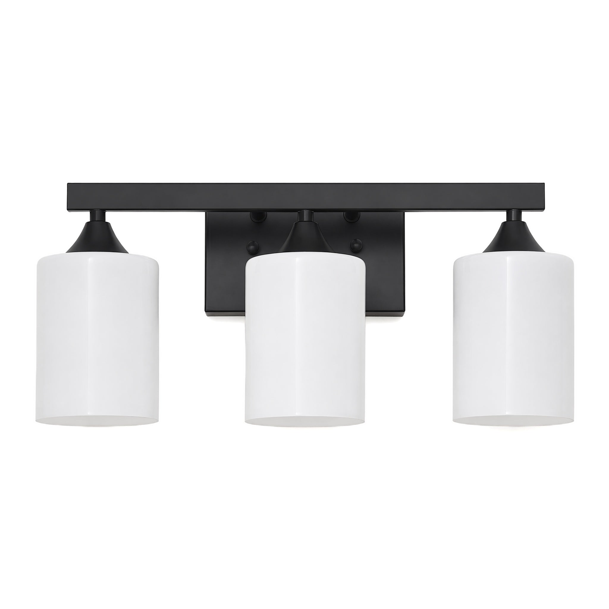 3-Light Matte Black Bathroom Vanity Light