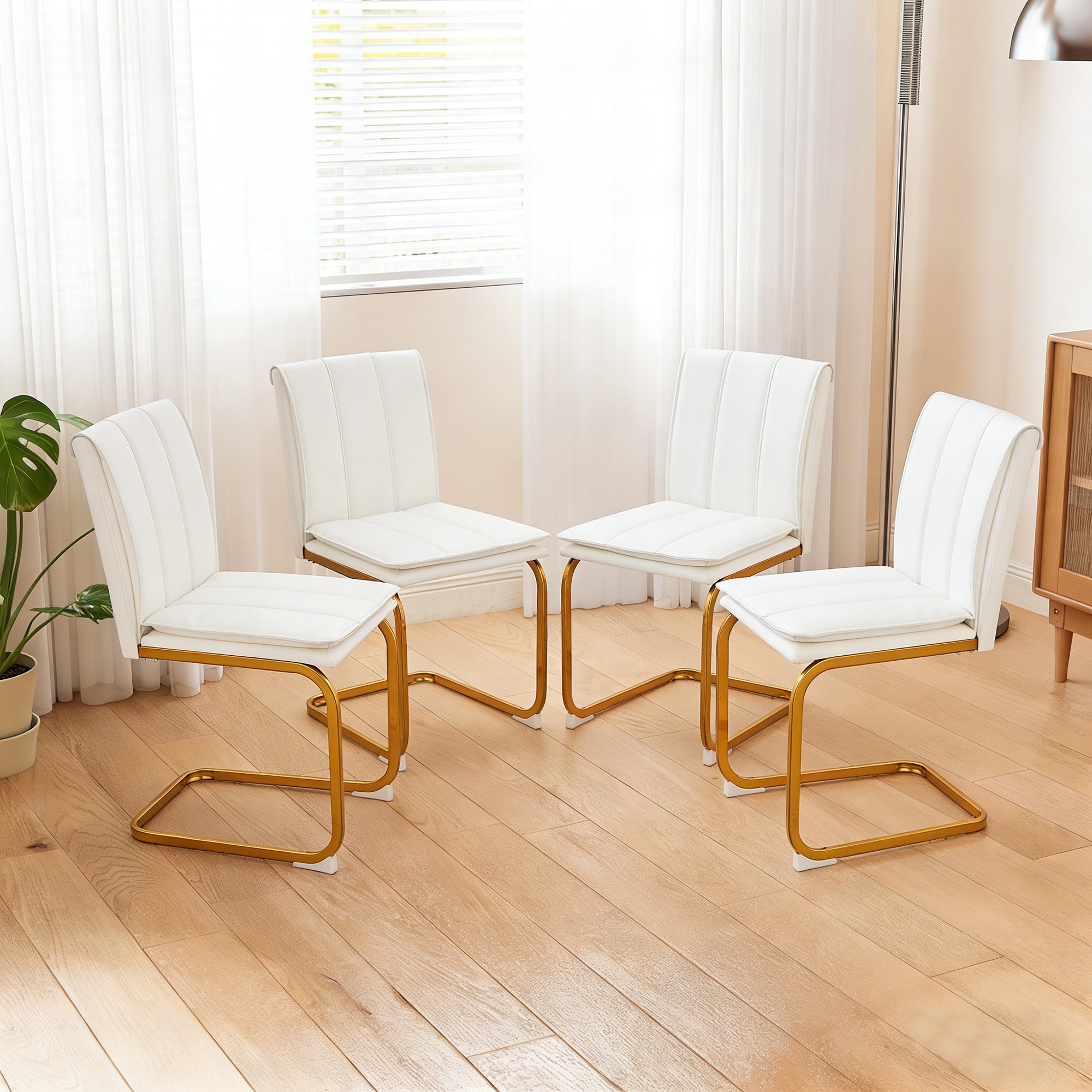 Modern Dining Chairs Set of 4, PU Leather