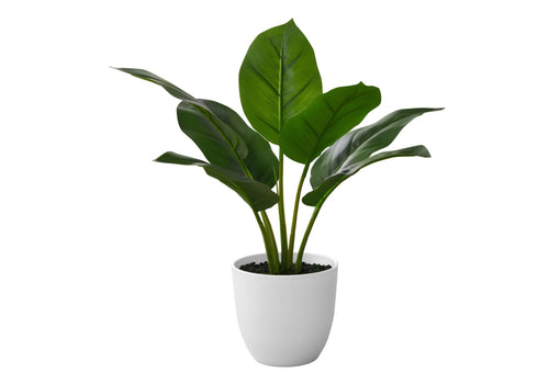 17" Tall Aureum Artificial Indoor Plant in White Pot