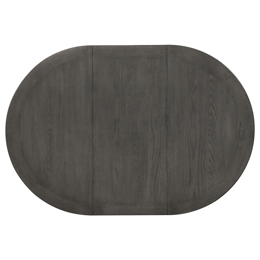 Lavon Oval 60-inch Wood Extension Leaf Dining Table Medium Grey