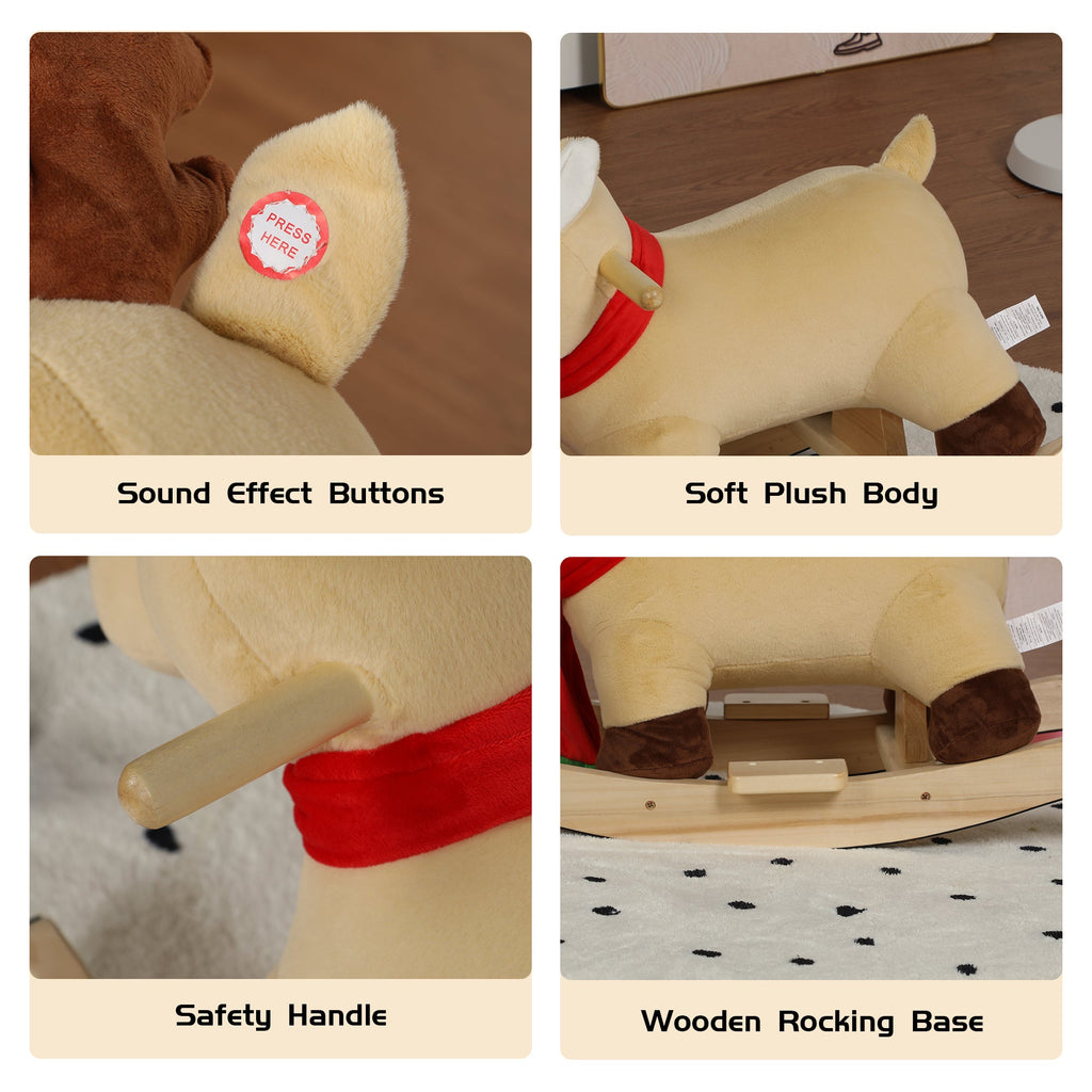 Kids Ride-On Rocking Horse Toy with Jingle Bells